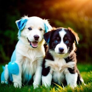 A Captivating Glimpse into the Alluring Blue Eyes of Border Collie Puppies